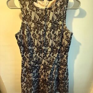 Metaphor Black Lace Overlay Dress